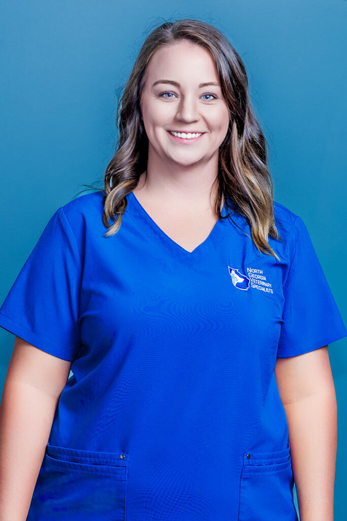 a woman in blue shirt